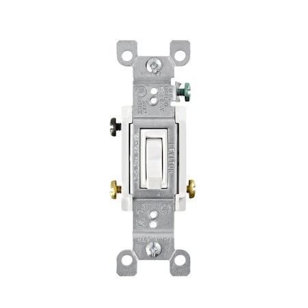 Leviton Leviton 15 amps Three Pole 3-Way Toggle AC Quiet Switch White 1 pk 01453-02W